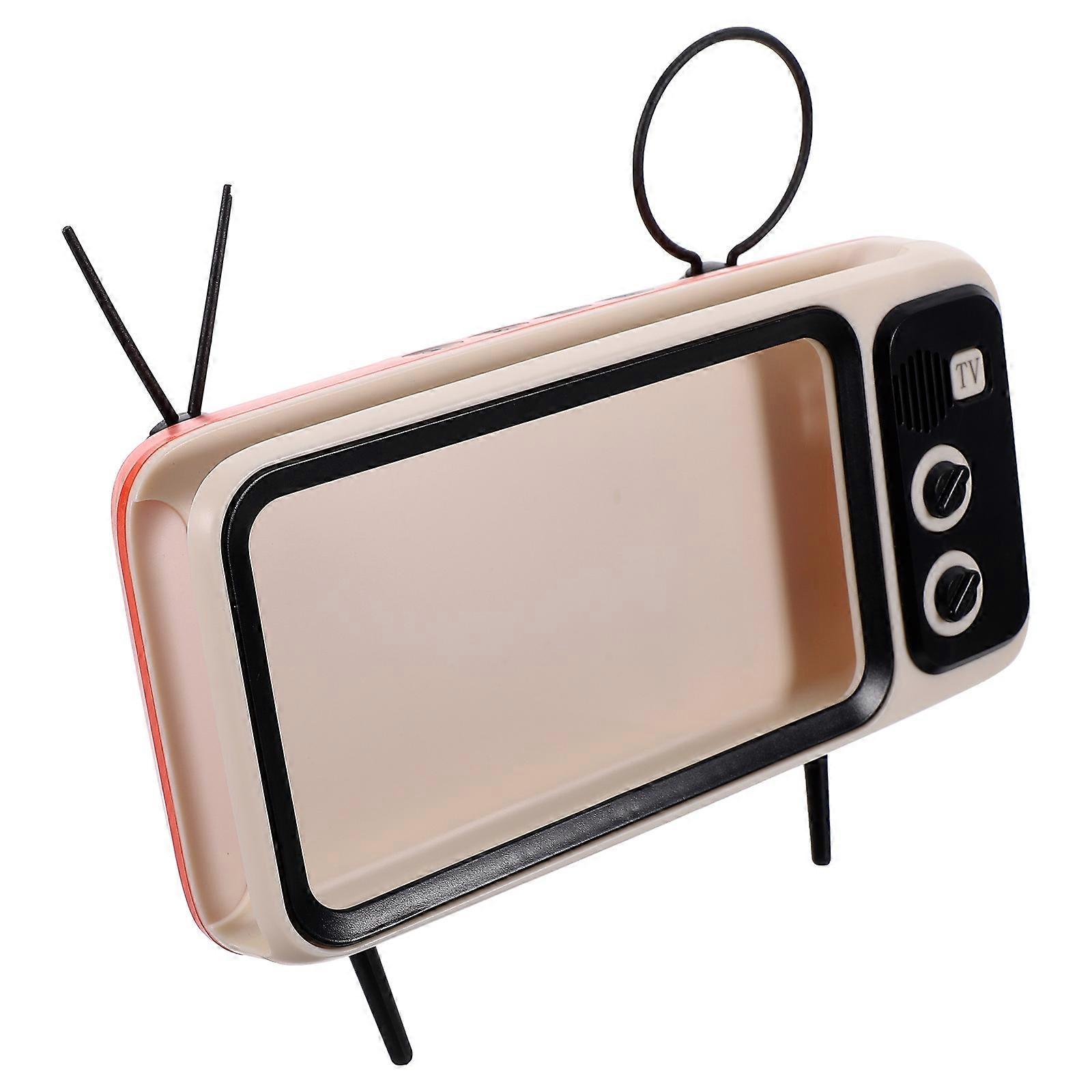 Cell Phone Stand For Desk Retro Tv Mobile Phone Holder With Wireless Speaker Eye Protection 1Pcs