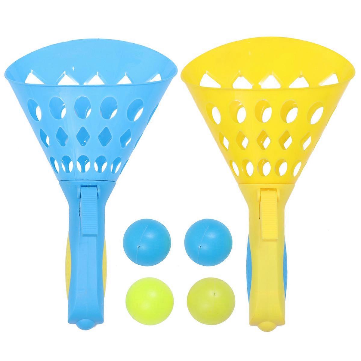 Toss And Catch Game Set Kids Outdoor Toy Parent Child Interactive Play Waterproof Plastic 10.2x5.9x2.4in 1 Set 2 4 Balls