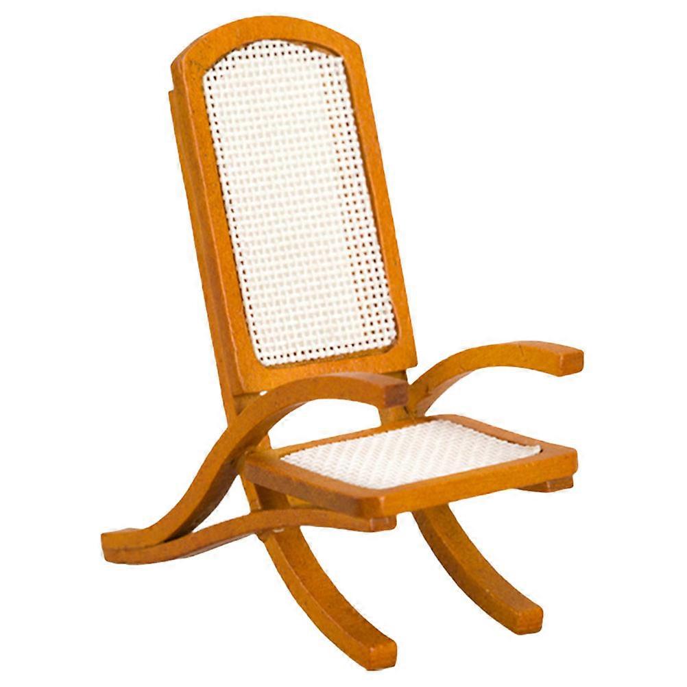 Chocolate Wooden Miniature Chair for Doll House Decoration and Photography Props 4.5 x 3.8 x 6.2 inches