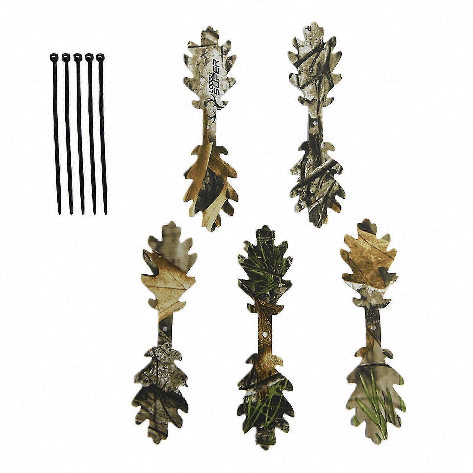 Pack of 5 Camouflage Leaf Strips Easy to Install Concealing Camouflage Strips for Outdoor Enthusiasts and Hunting Game jungle
