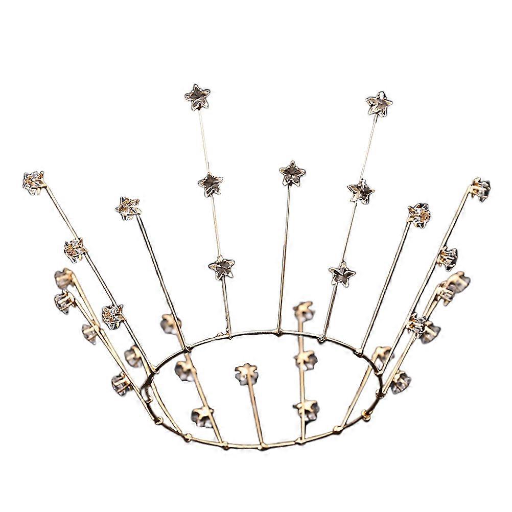 Élégante fille Couronne Gâteau Décoration Pour Les Parties Douche Nuptiale Douche De Bébé Conception Ronde 1Pc En Couleur Dorée