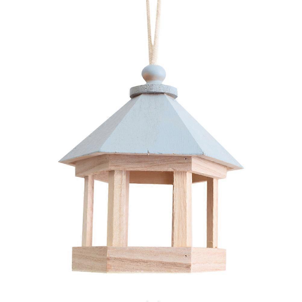 Wood Bird Nest for Small Birds Beige Color Durable and Safe with Hollowout Design 6.5 Inches