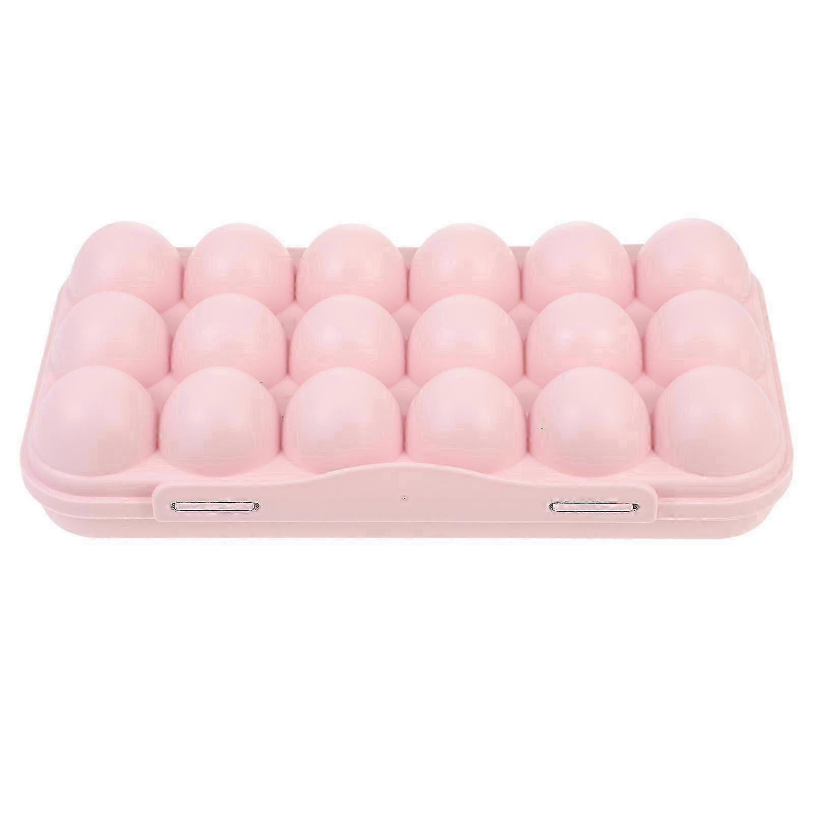 Plastic Egg Holder Container for Refrigerator 30x15x6.5cm Pink