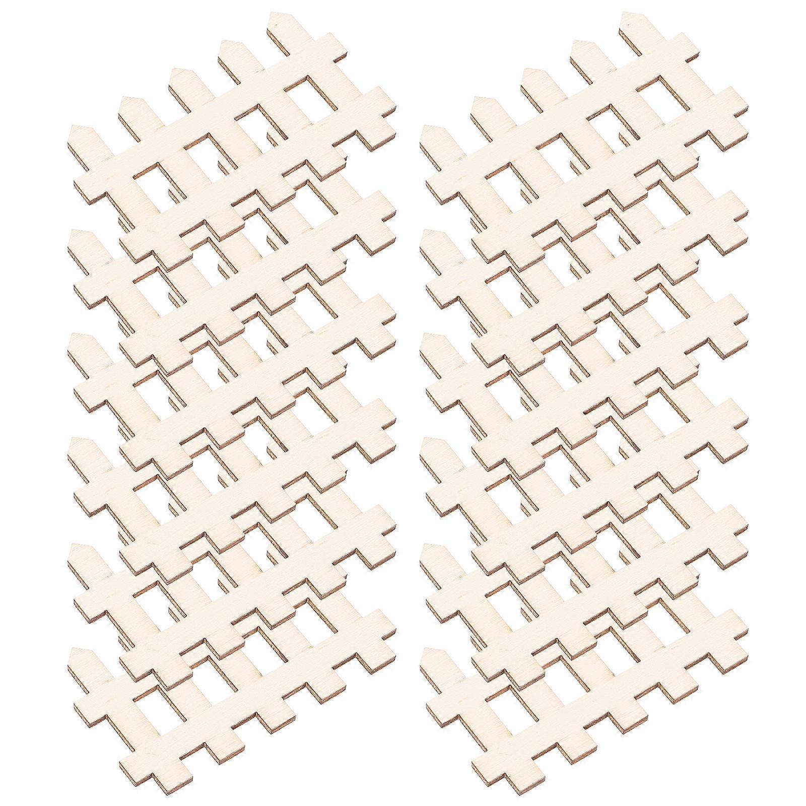 Assorted Color Mini Wooden Picket Fence for DIY Micro Landscape Decoration and Photo Prop 100 pcs