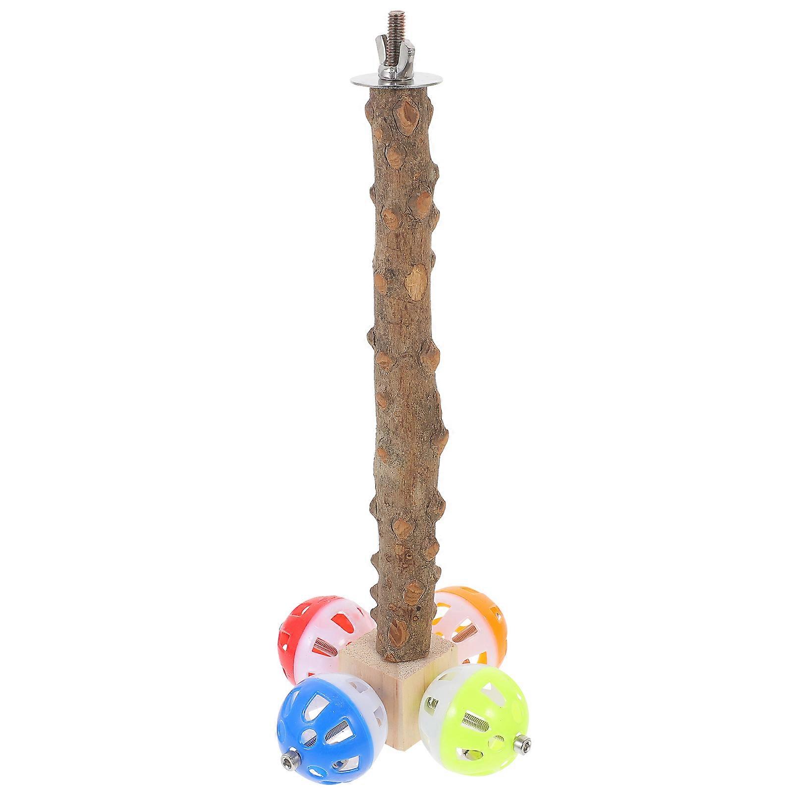 Wood Bird Perch for Parrots and Parakeets Easy to Install Safe Standing Stick 18.5 Inches