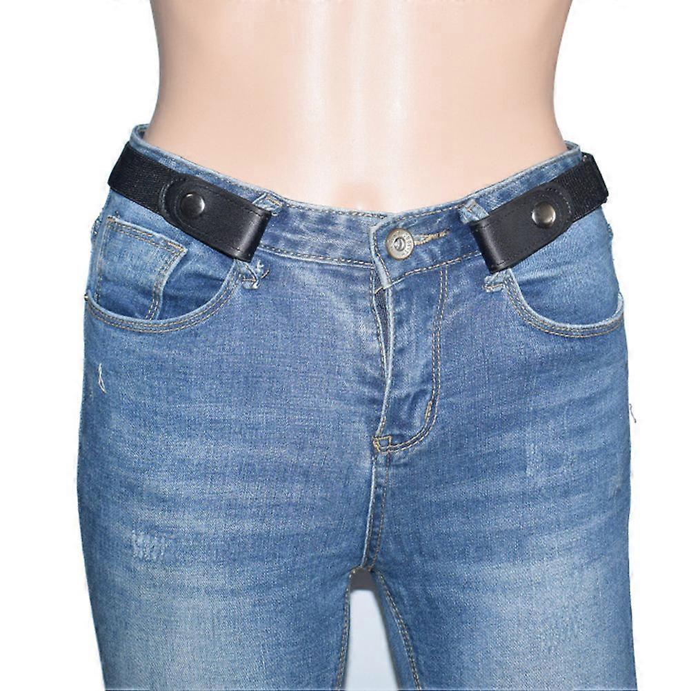 Buckle Free Elastic Belt for Daily Wearing Adjustable Stretchy PU for Men and Women Fits Various Pants Sizes