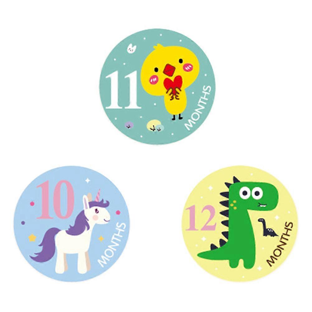 Newborn Photography Props 12 Pcs Milestone Tracking Stickers For Newborn 10x10cm Assorted Color