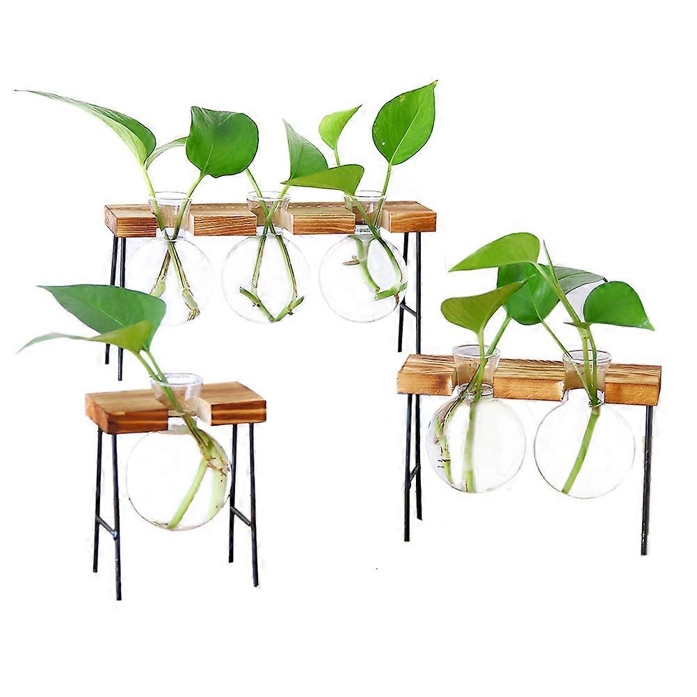 אגרטלי נורת טרריום זכוכית לבנה לגינה מיכל צמחים הידרופוניים יצירתיים 3 חלקים