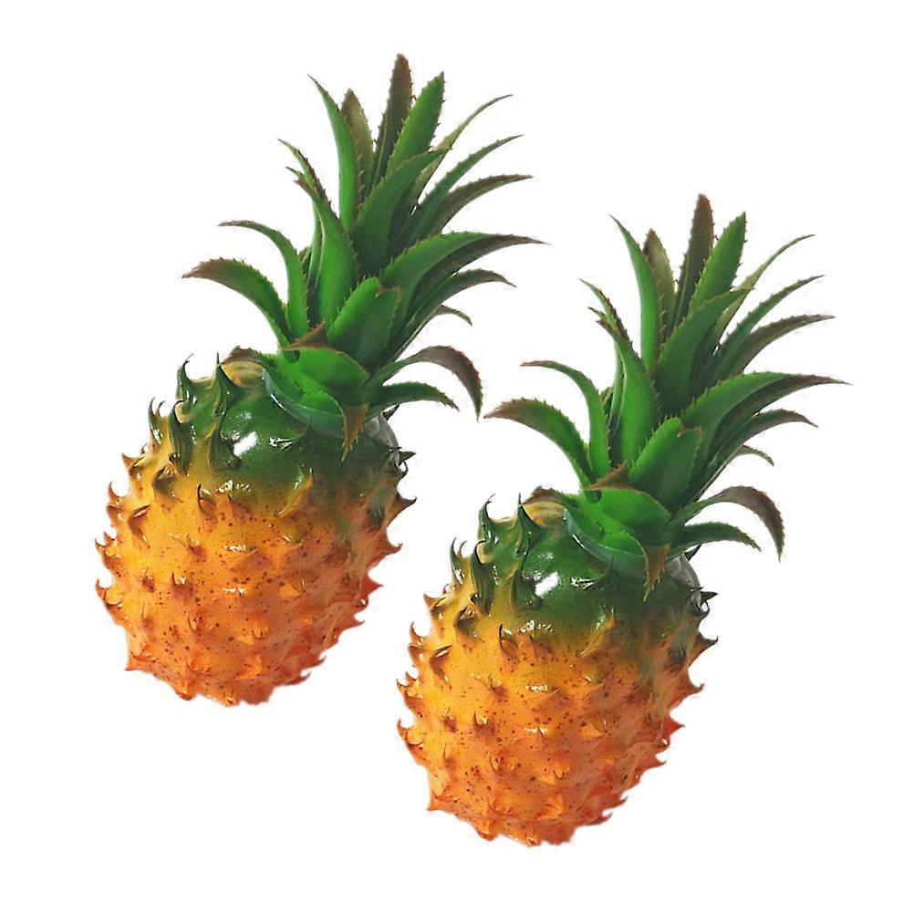 Imitation Pineapple Model Simulation Fruit for Decoration 2Pcs Lifelike Ornaments