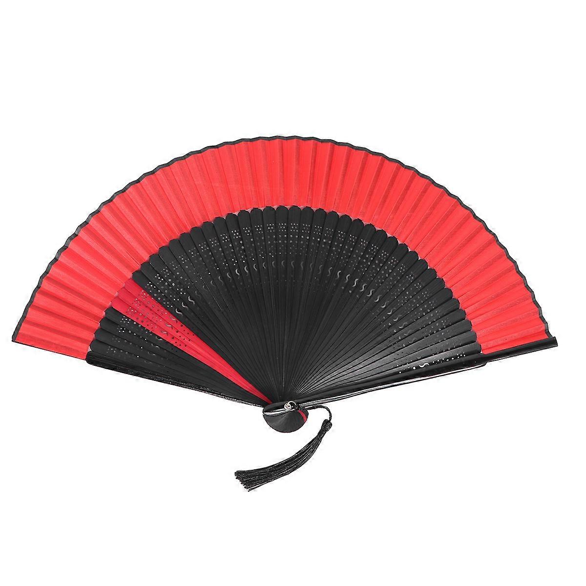Elegant Folding Dance Fan with Hollow Design, Black Cover for Home Decor, Unique Family and Friends, Photo Prop for Special Moments