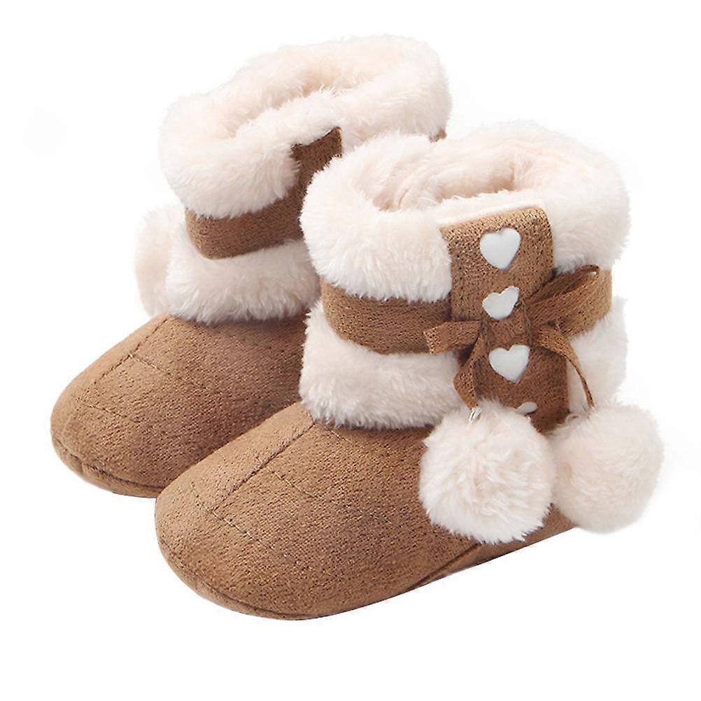 Winter Style Toddler Boots With Bowknot Details Designed For Infants In Coffee Color 1 Pair
