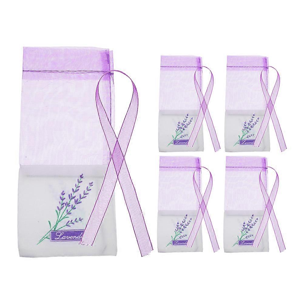 5pcs Lavender Sachet Bags for Home Organization – Fragrant Mesh Drawstring Pouches for Closets, Handmade Durable Empty Bags for Aromatic Use and Moth