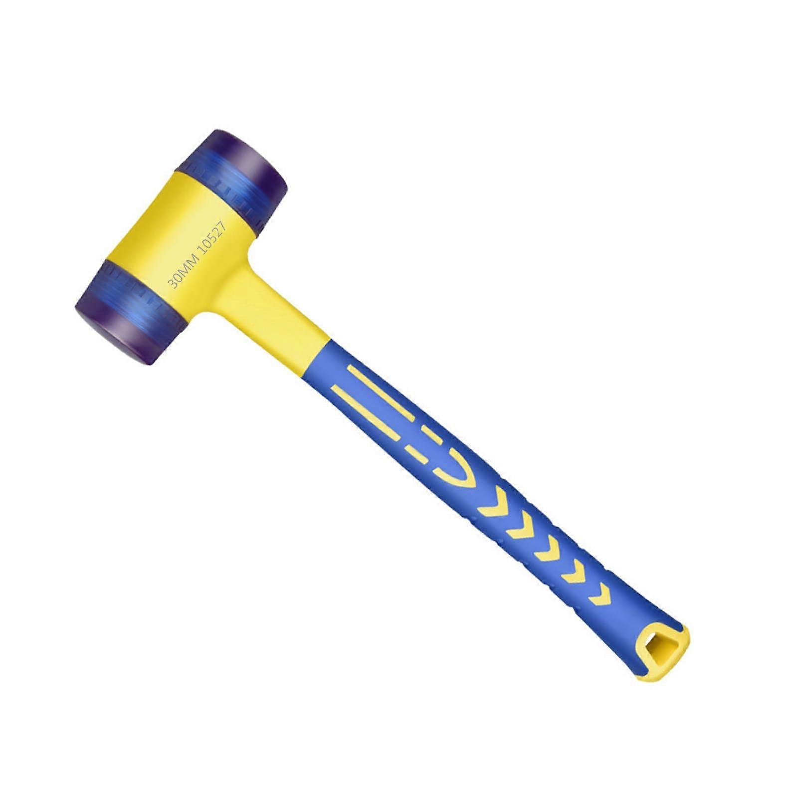 Rubber hammer, doublesided, glazing, window hammer, nylon, integrated with round head, nonslip grip, hand tool accessory