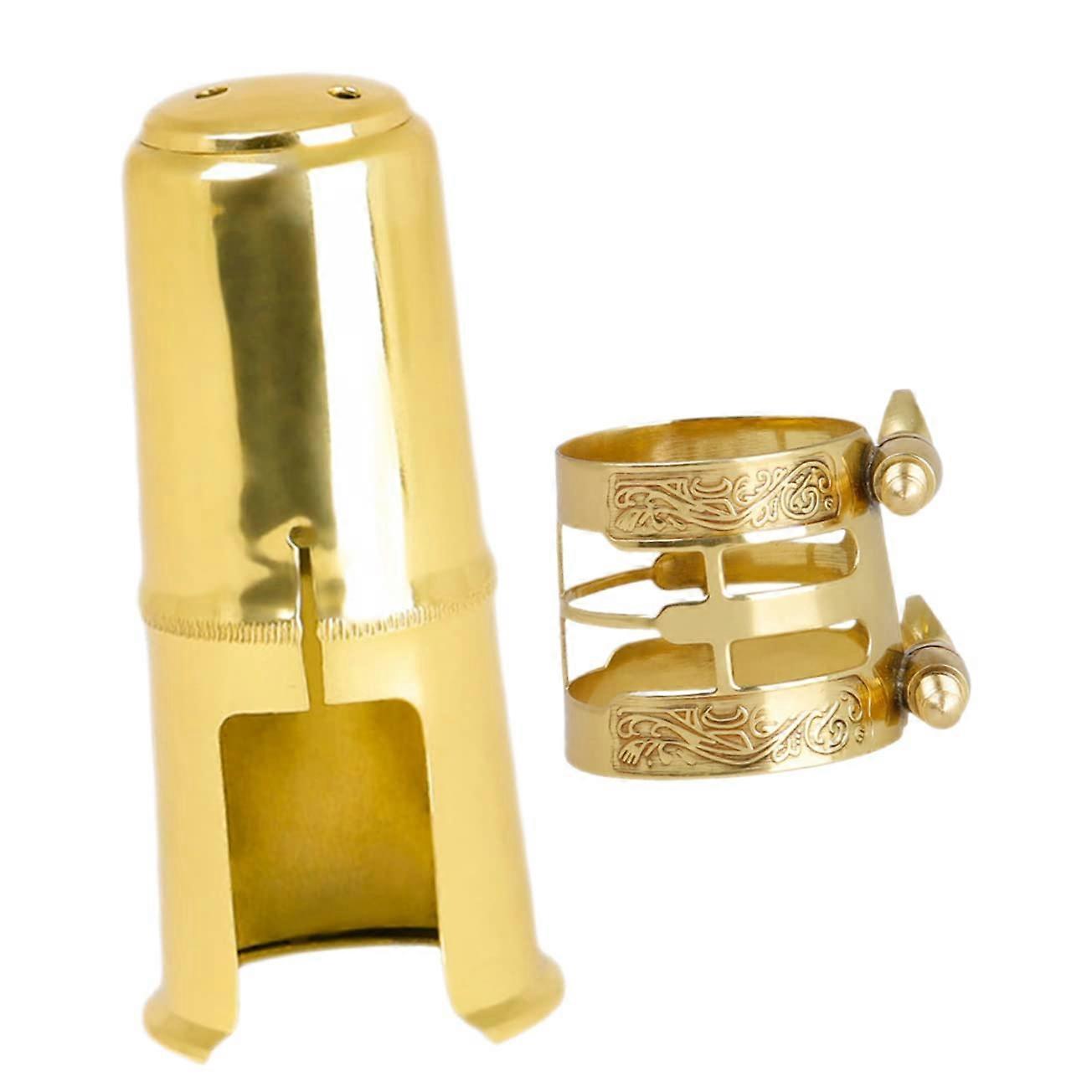 Alto Saxophone Mouthpiece Clamp with Unique Design Metal Cap for Protection Easy Installation for Beginners and Professionals