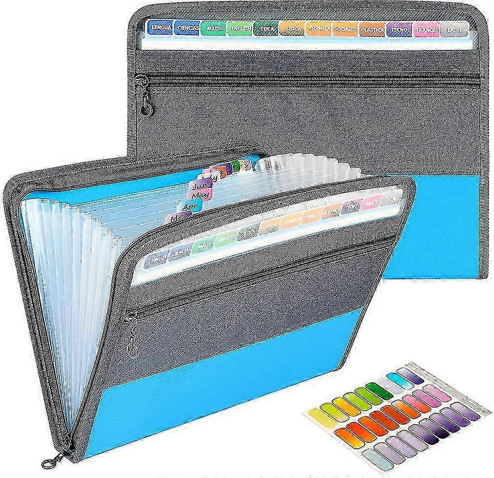 Expandable Document Pockets 13 Pockets, A4 Document Organizer With Zipper