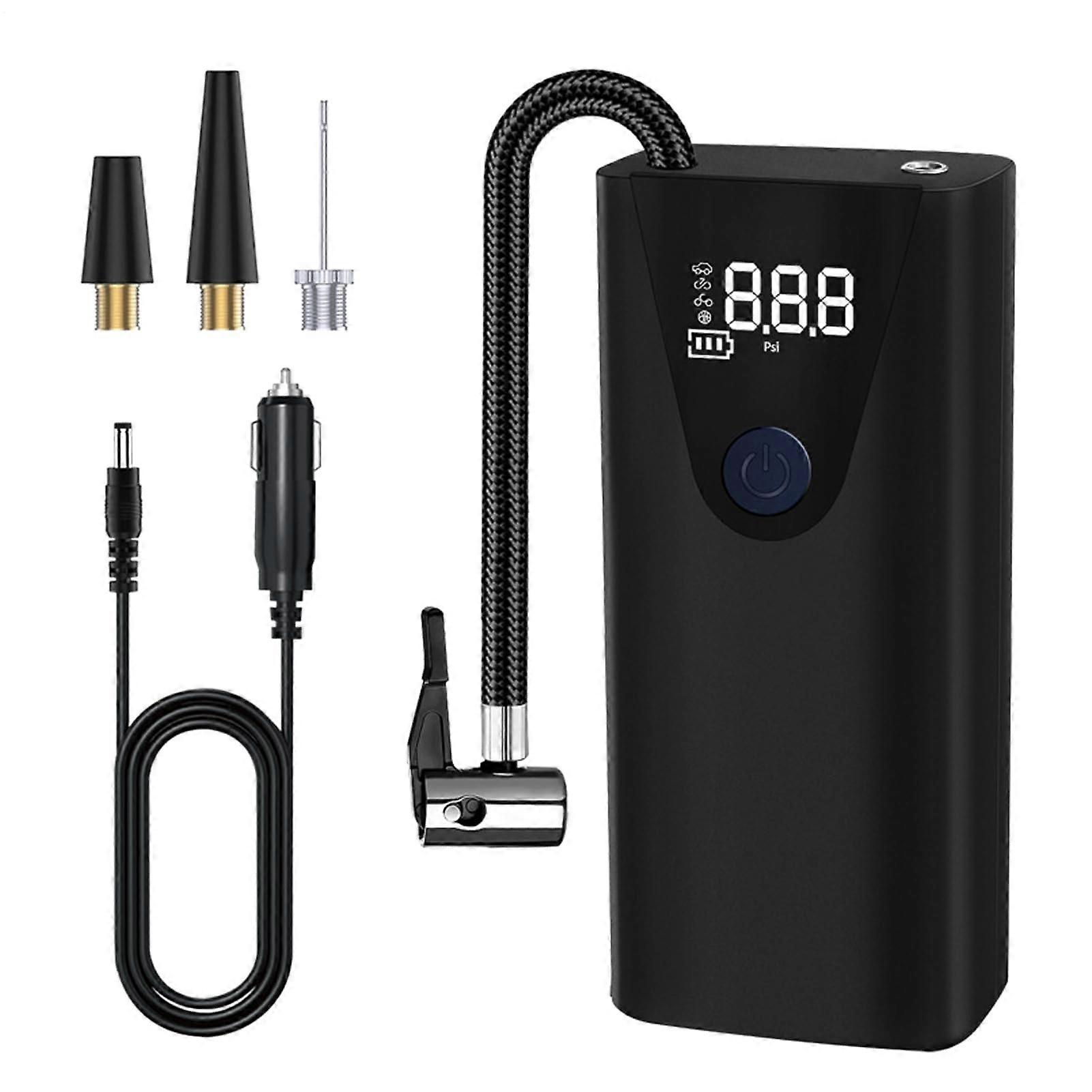 Portable Tire Inflator Wireless Air Pump Digital Compressor With Auto Stop LED Light For Scooters Bikes Sedan SUVs Sports Balls
