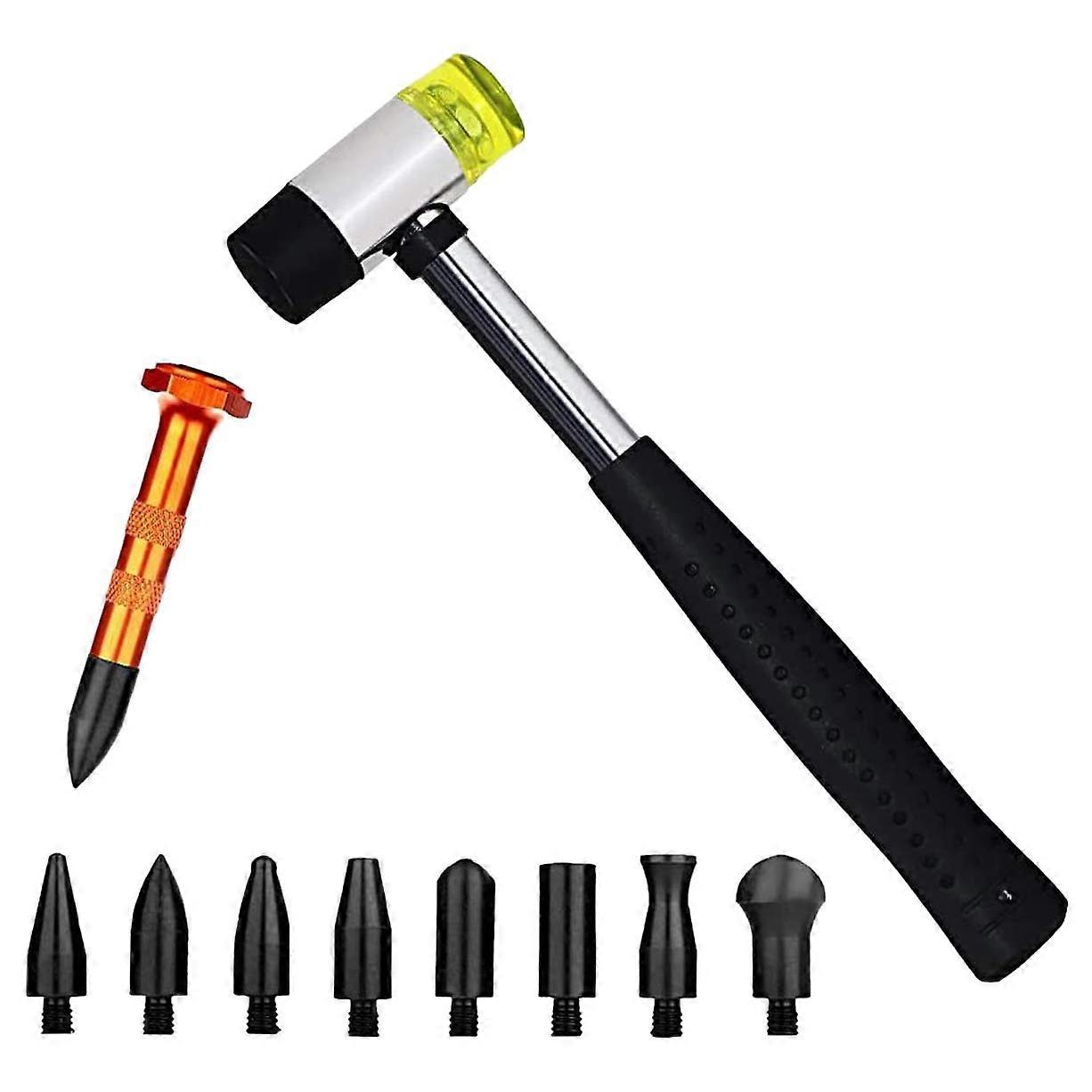 10 Pieces Car Body Paintable Dent Tools with Knock Down Low Head Tap Valve Down Tools Set Dent Kit