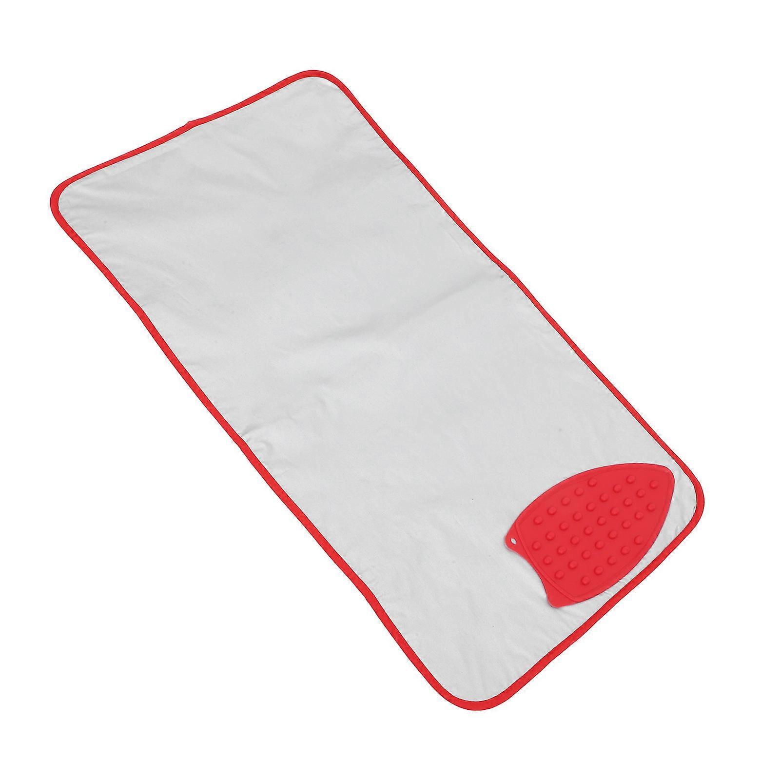 Foldable Ironing Pad Portable Tabletop Ironing Blanket for Travel Small Spaces Silver Cotton Silicone Heat Resistant 1 Set