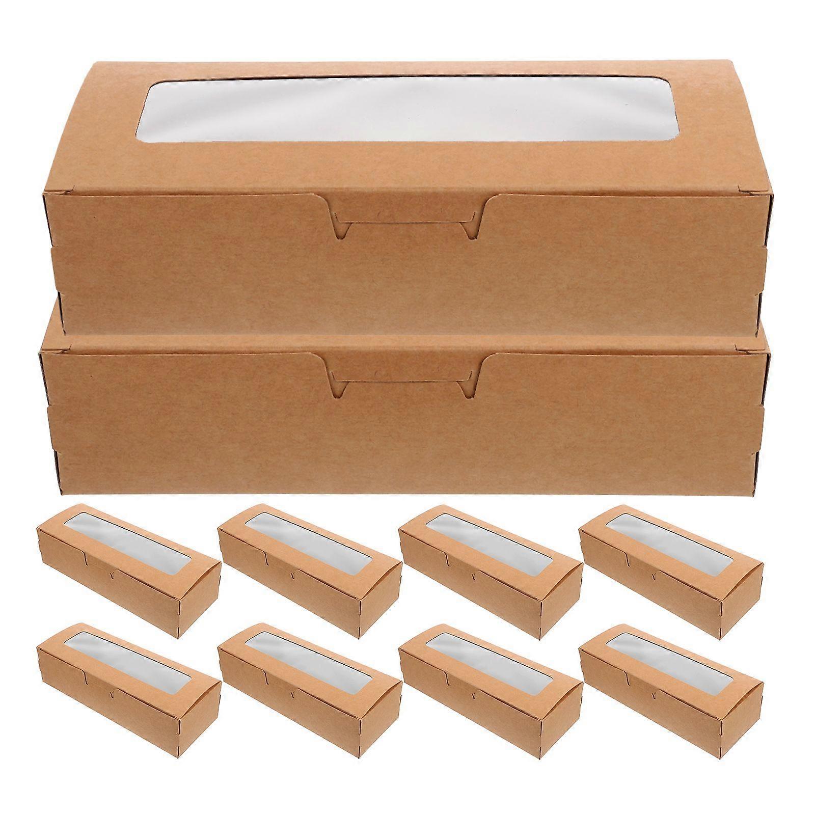 10pcs Packaging Boxes Macaron Packaging Boxes With Window Treat Boxes for Dessert Pastry