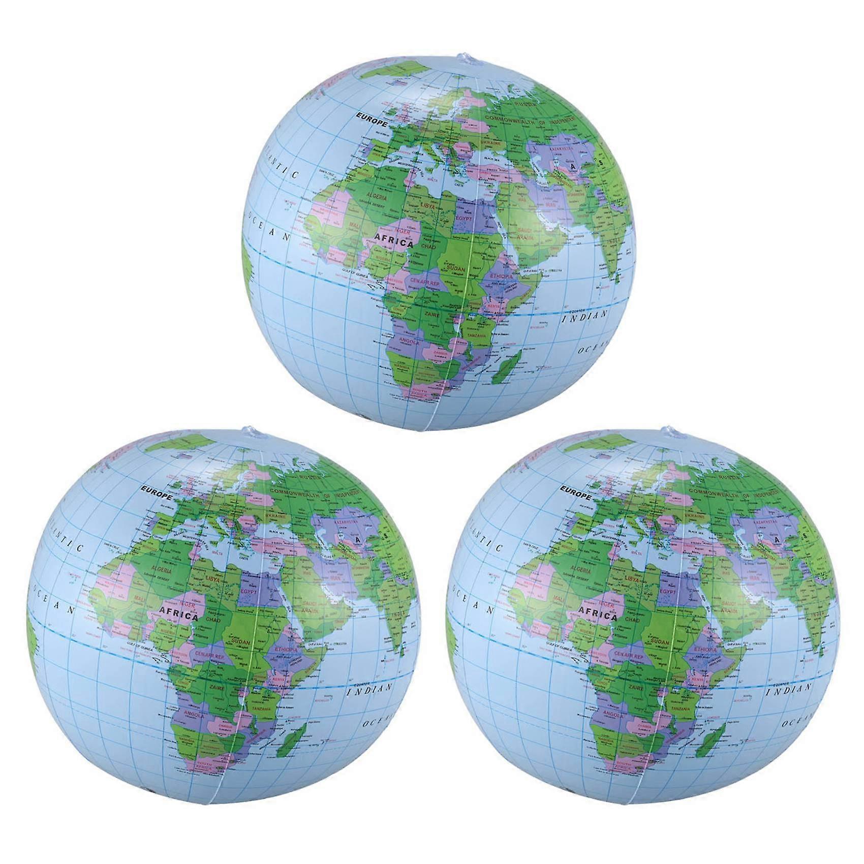 3X Inflatable Toy Globe Tellurion Training Geography Map Balloon Water Ball 40 cm