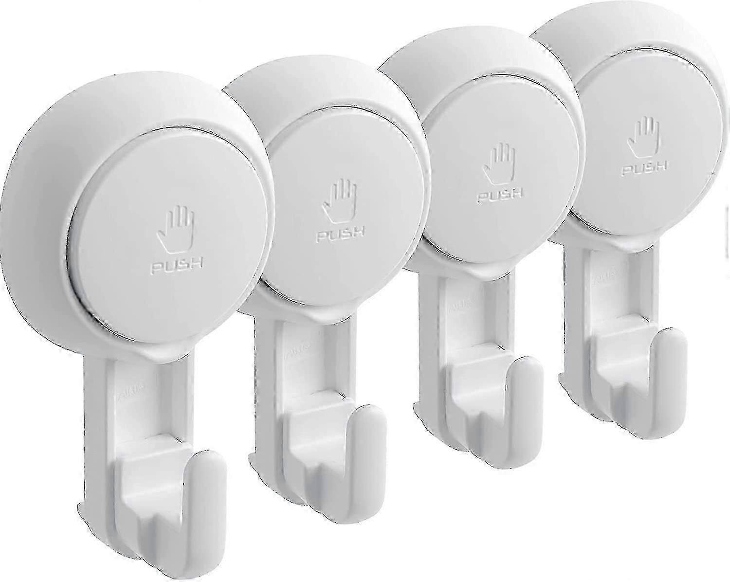 Suction Hooks, Strong Vacuum Suction Cup Hooks - Reusable Superlock Utility Hooks (4-pack)--