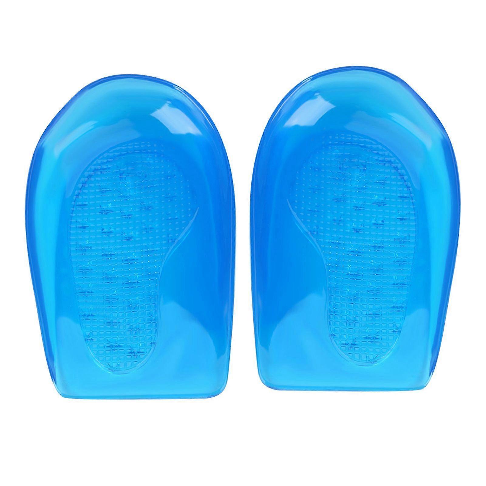 Silicone Gel Insoles Foot Support Shoes Insert Pads Heel Cup (L)