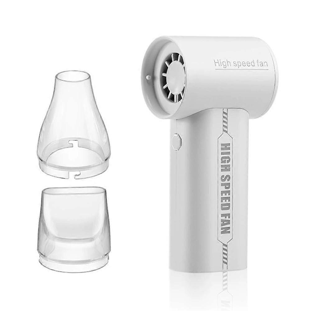 Portable Handheld Fan, Speed Turbo Mini Fan with 2 Nozzles, Quiet Speed with Adjustable, Fans Cooling 5 Portab White 1pcs