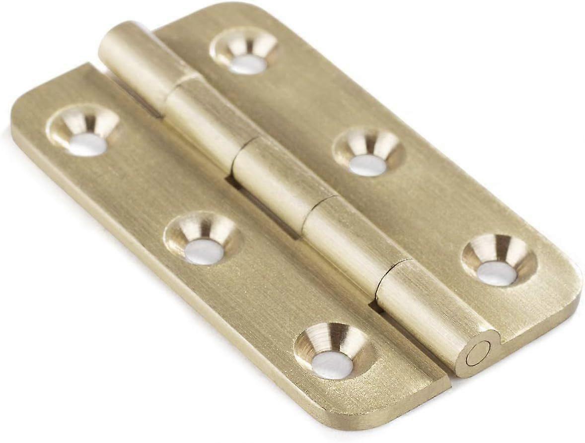 4 PCS Brushed Solid Brass Butt Hinges 2 Inch for Cabinet Doors, Trunks, Wood