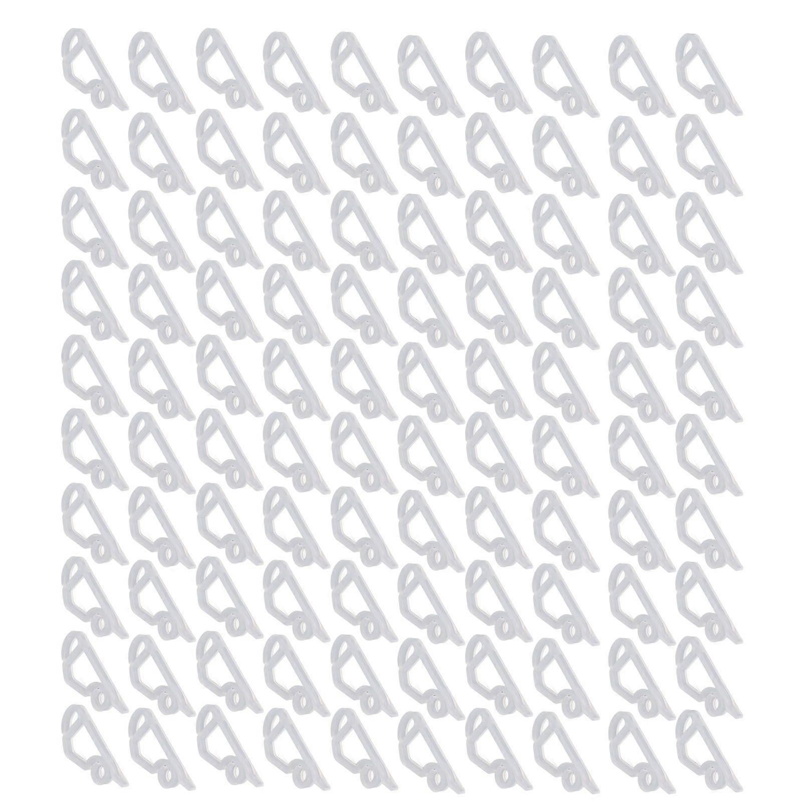100pcs Christmas Lights Gutter Clips Reusable Waterproof Frostproof Plastic Gutter Clips String Light Hooks for Party Office White