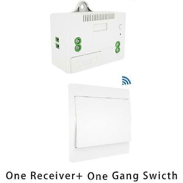 110-230V Wireless Light Switch and Receiver Set Self-Powered Switch Light Remote Control, 1 Switch and 1 Receiver