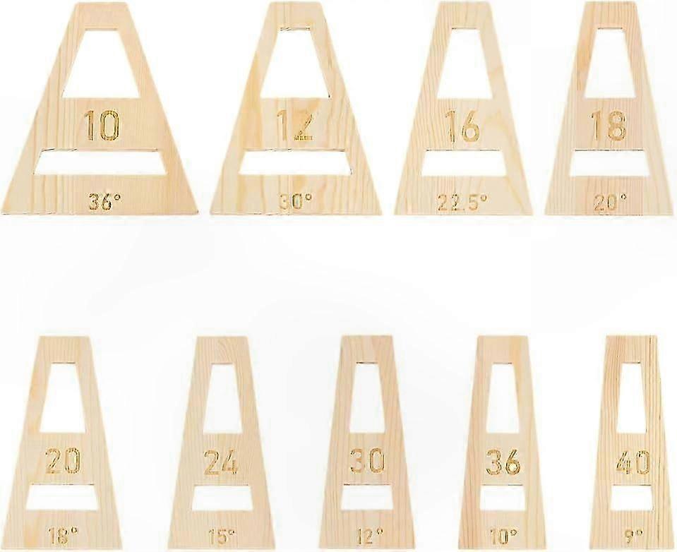 9-Piece Trapezoidal Wedge Tool Set for Segmented Bowl Crafting, 5mm Thick Almond White Jig Sled Components for Wood Turning Projects