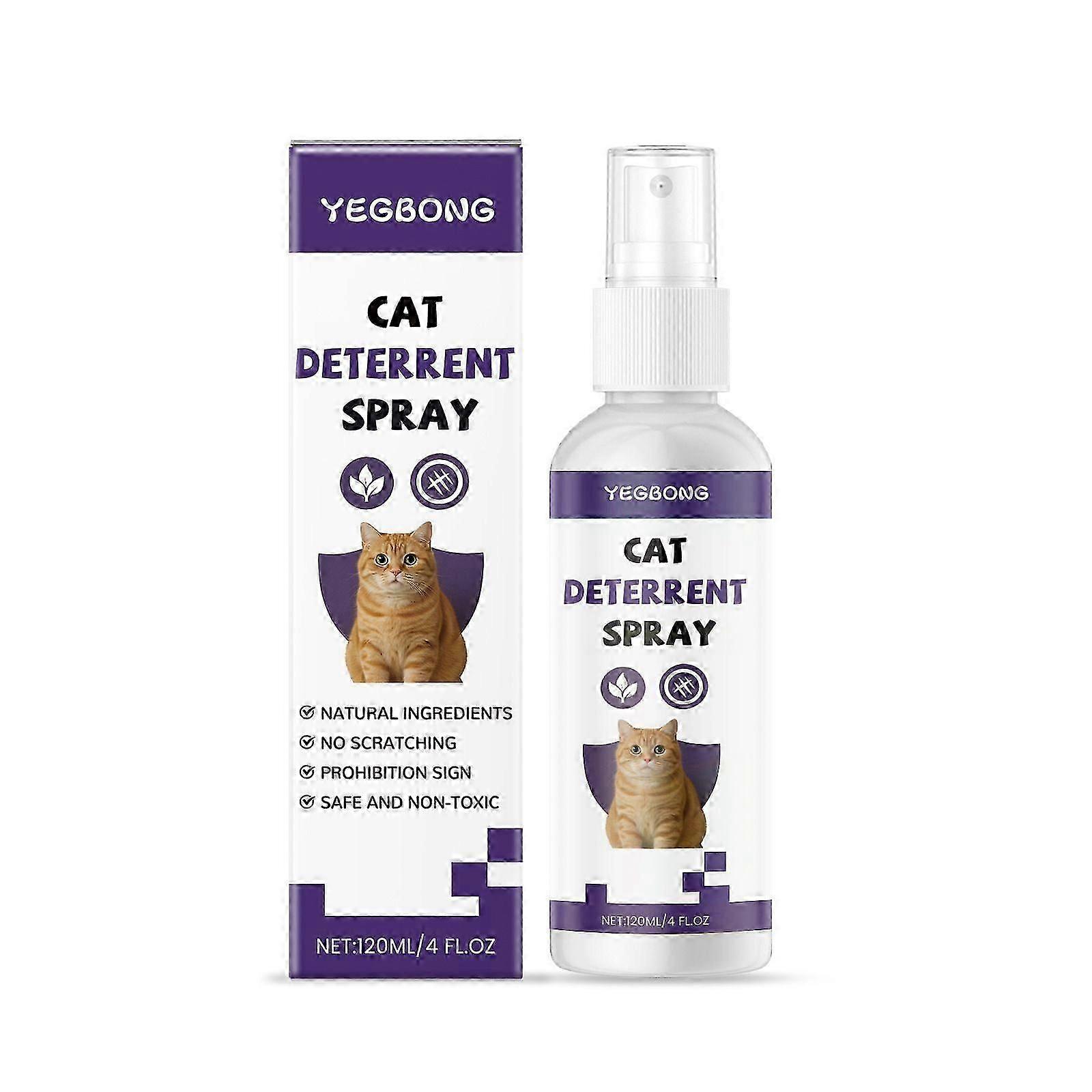Cat Repellent Spray, 120ml Cat Deterrent Spray Indoor, Anti-Scratch Cat Spray, Natural Cat Deterrent Spray for Cats Training Aid, Protects Furniture f