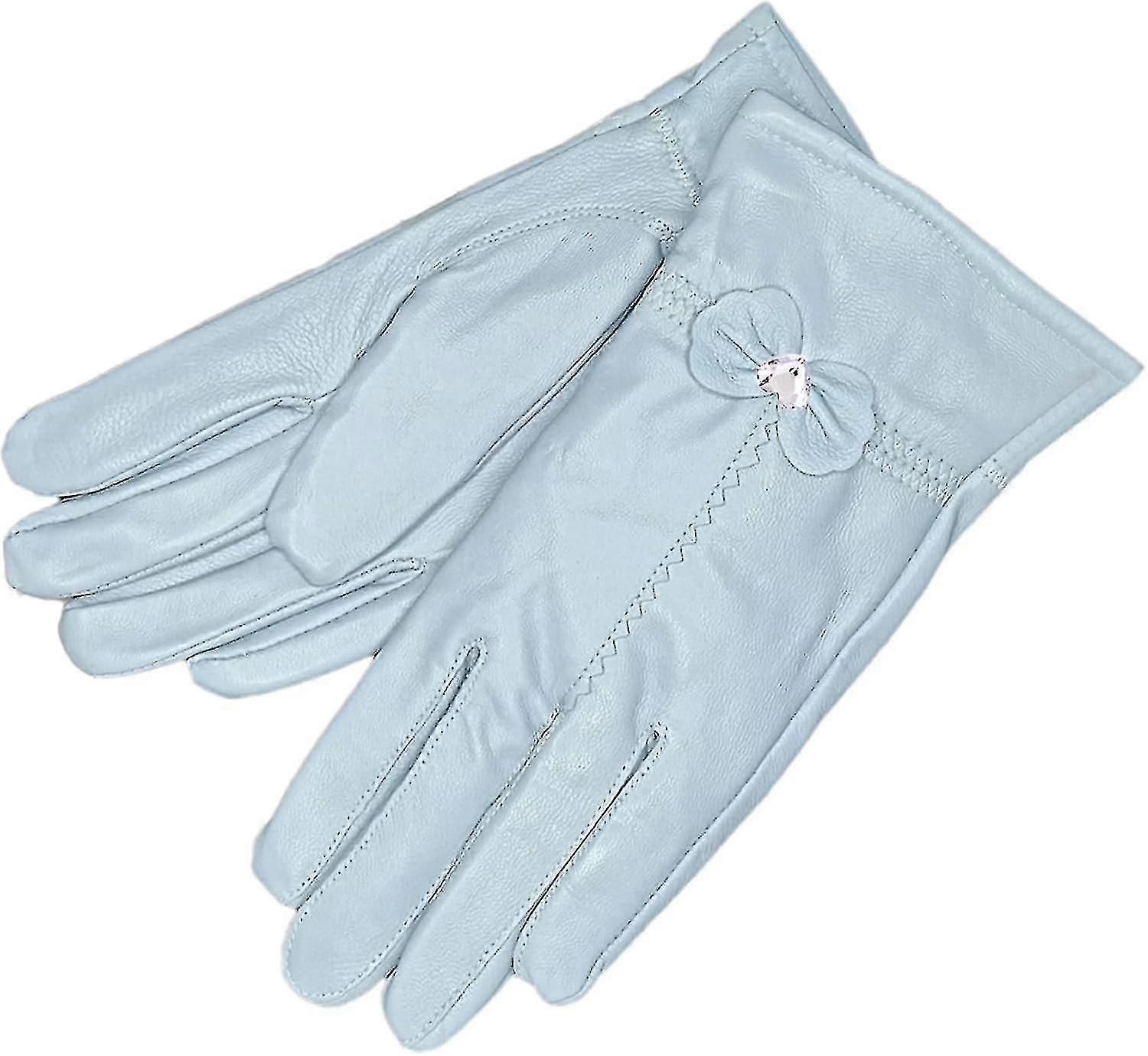 Damen Lederhandschuhe mit echtem Lammfellfutter, Winter Warm Fahrhandschuhe