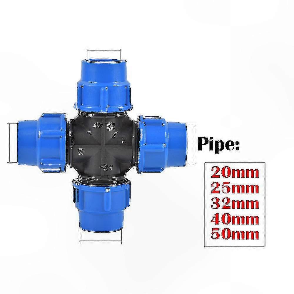 PVC PE Tube Water Splitter Valve Connector for Garden Irrigation Pipe Hose Joint Accessories, 20/25/32/40/50mm Sizes