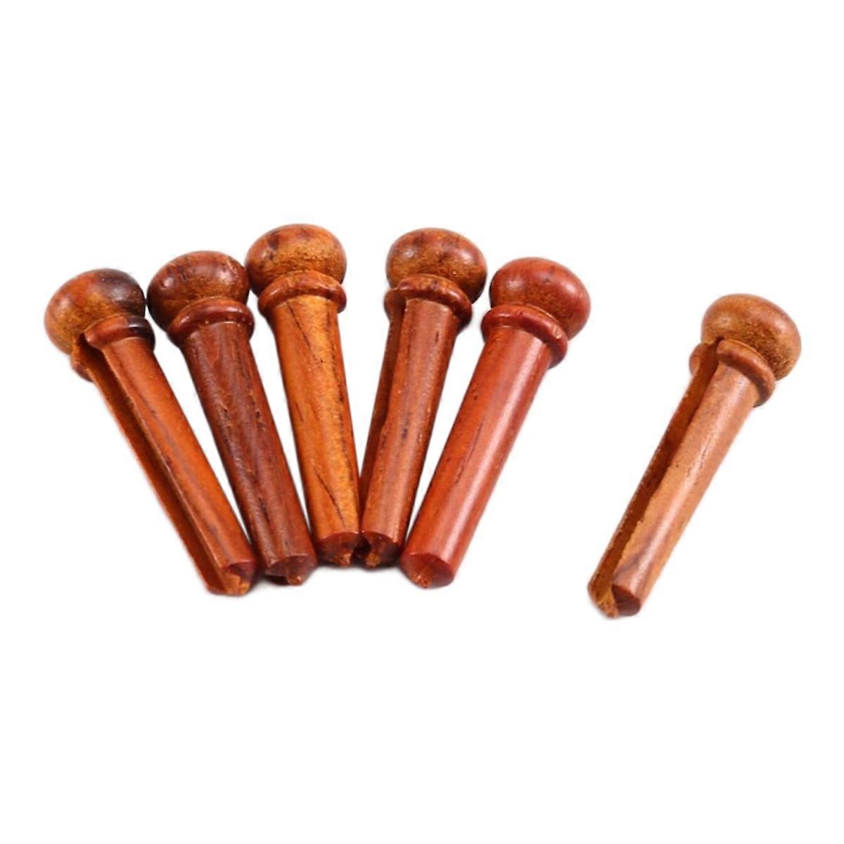 6pcs Wood Bridge Pins for Acoustic Guitars,Fixed String Nails for 6 & 12 String Instruments, Enhanced Tone & Stability