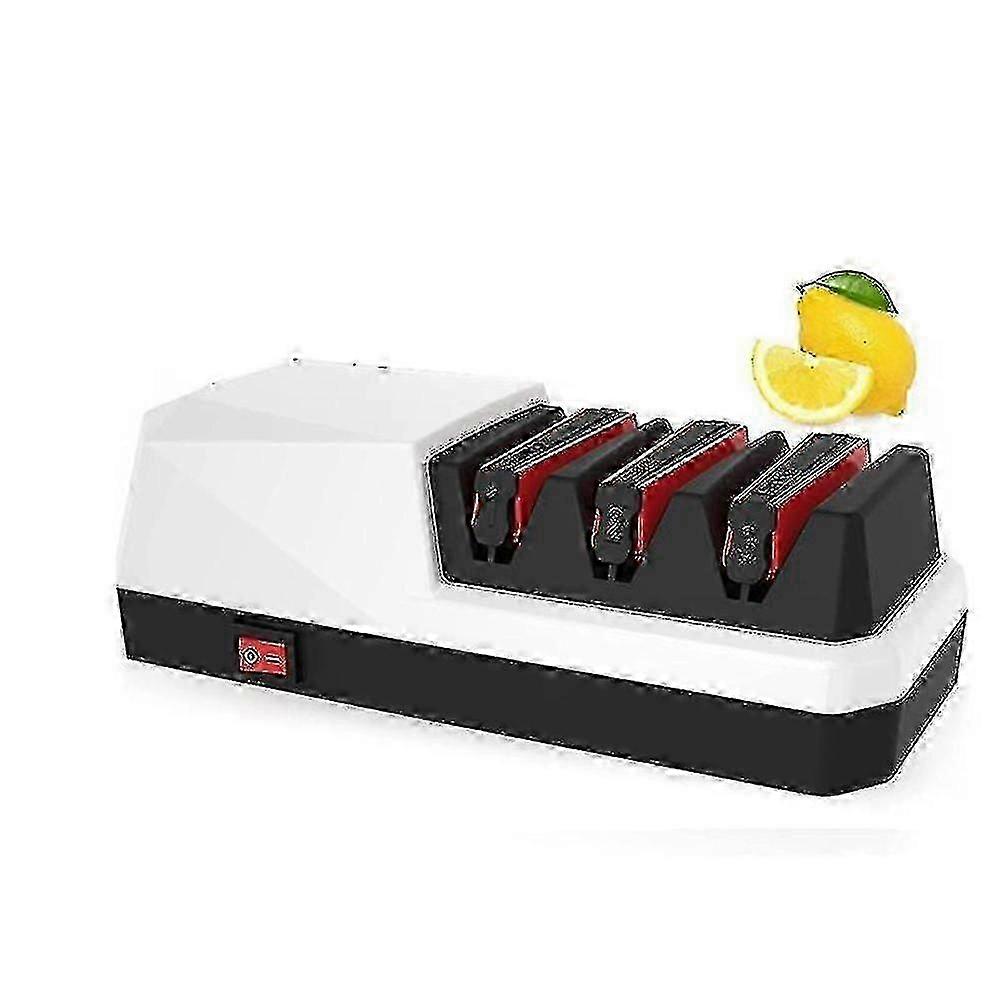 Electric Knife Sharpener - 3-Stage Sharpener for Knives, White EU Plug Version