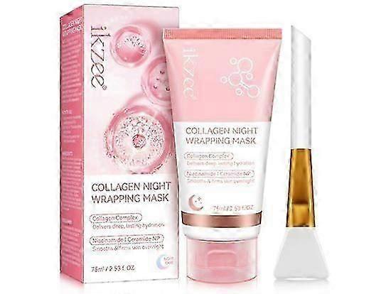 Collagen Overnight Peel Off Facial Mask - Hydrolyzed Collagen Wrapping Mask for Sagging & Dull Skin | Boost Elasticity, Hydration & Firmness While You