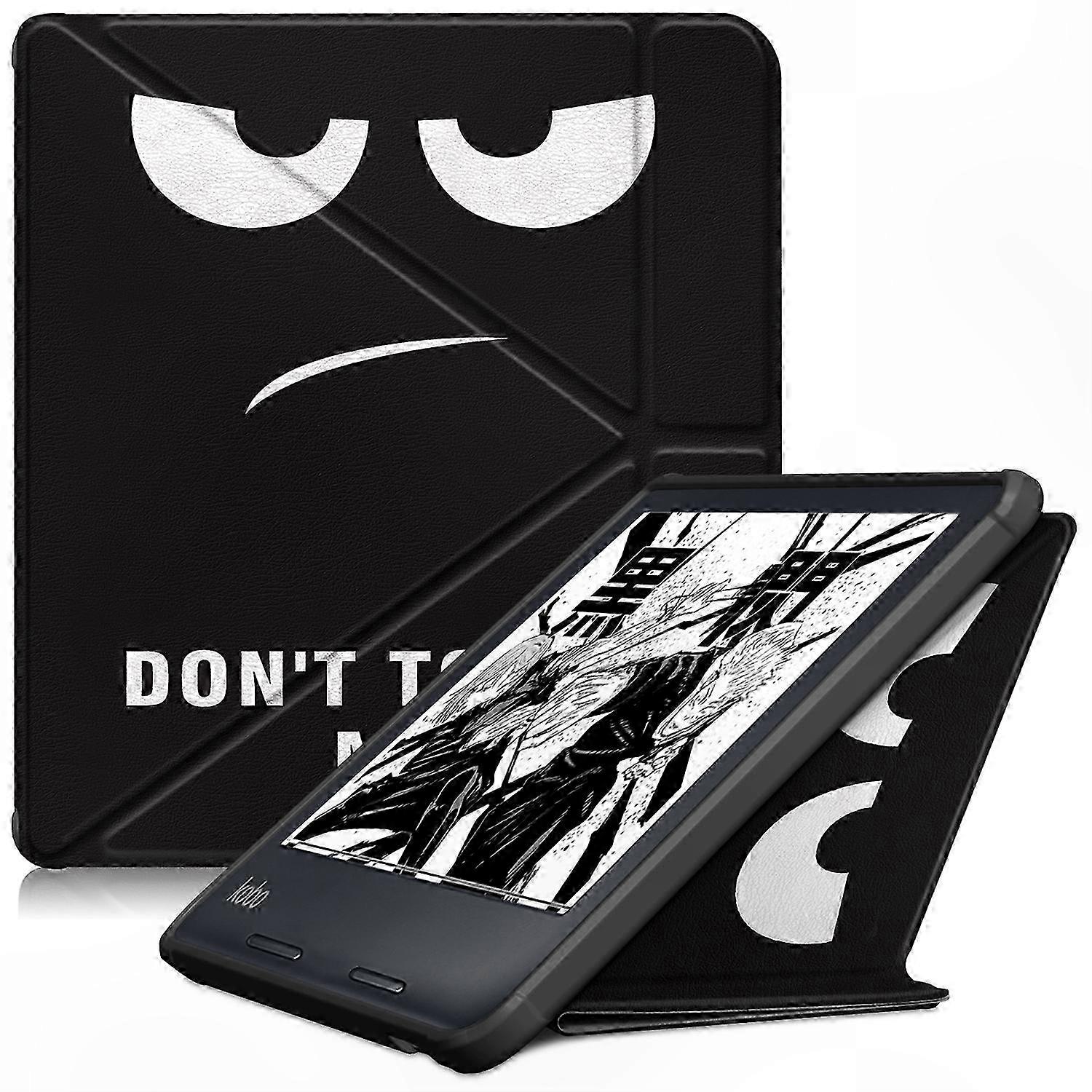 PU Leather Origami Stand E-Reader Case for Kobo Libra Colour / Libra 2 Protective Cover with Pattern Design