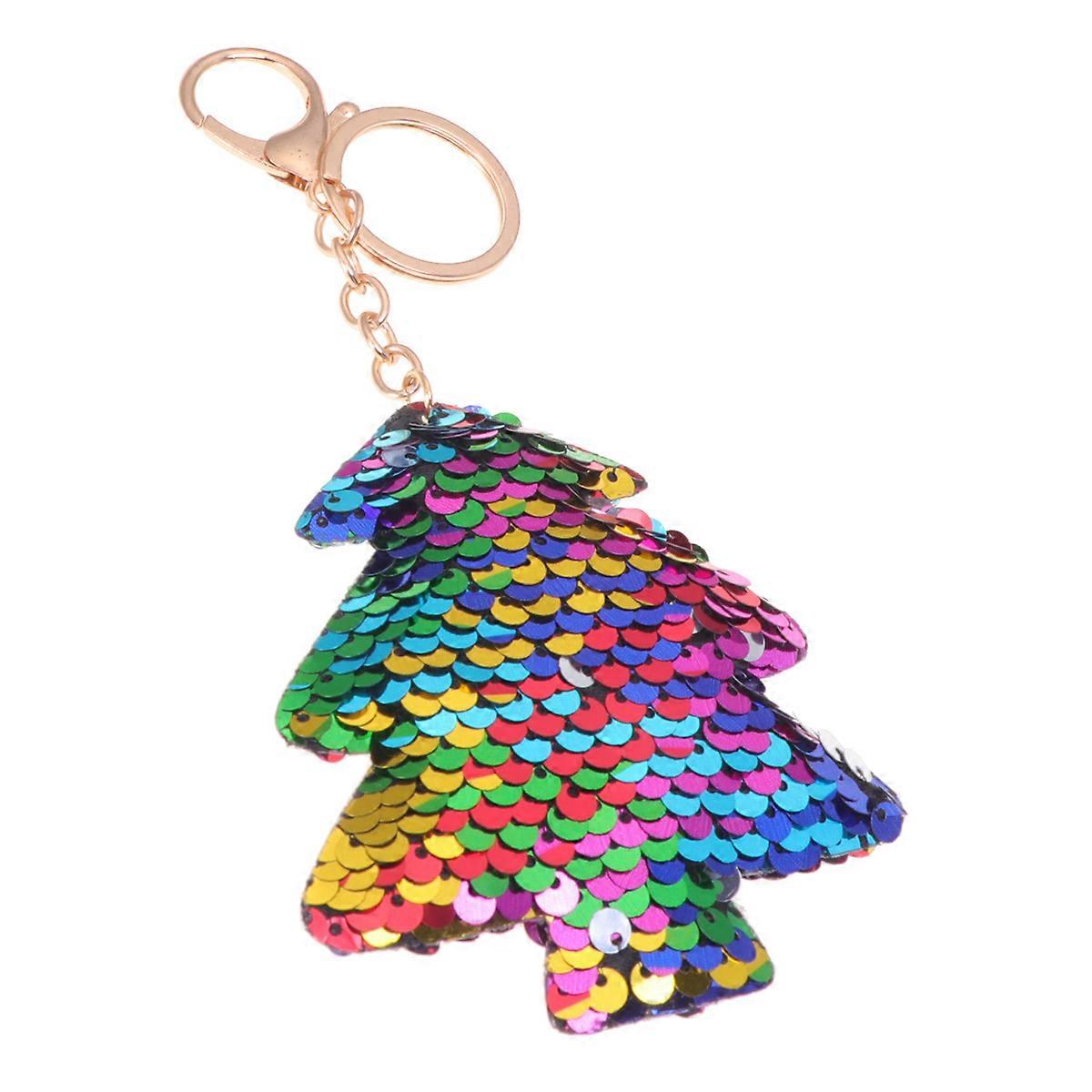 Christmas Key Holder Colorful Christmas Tree Keychains for Hanging Keys