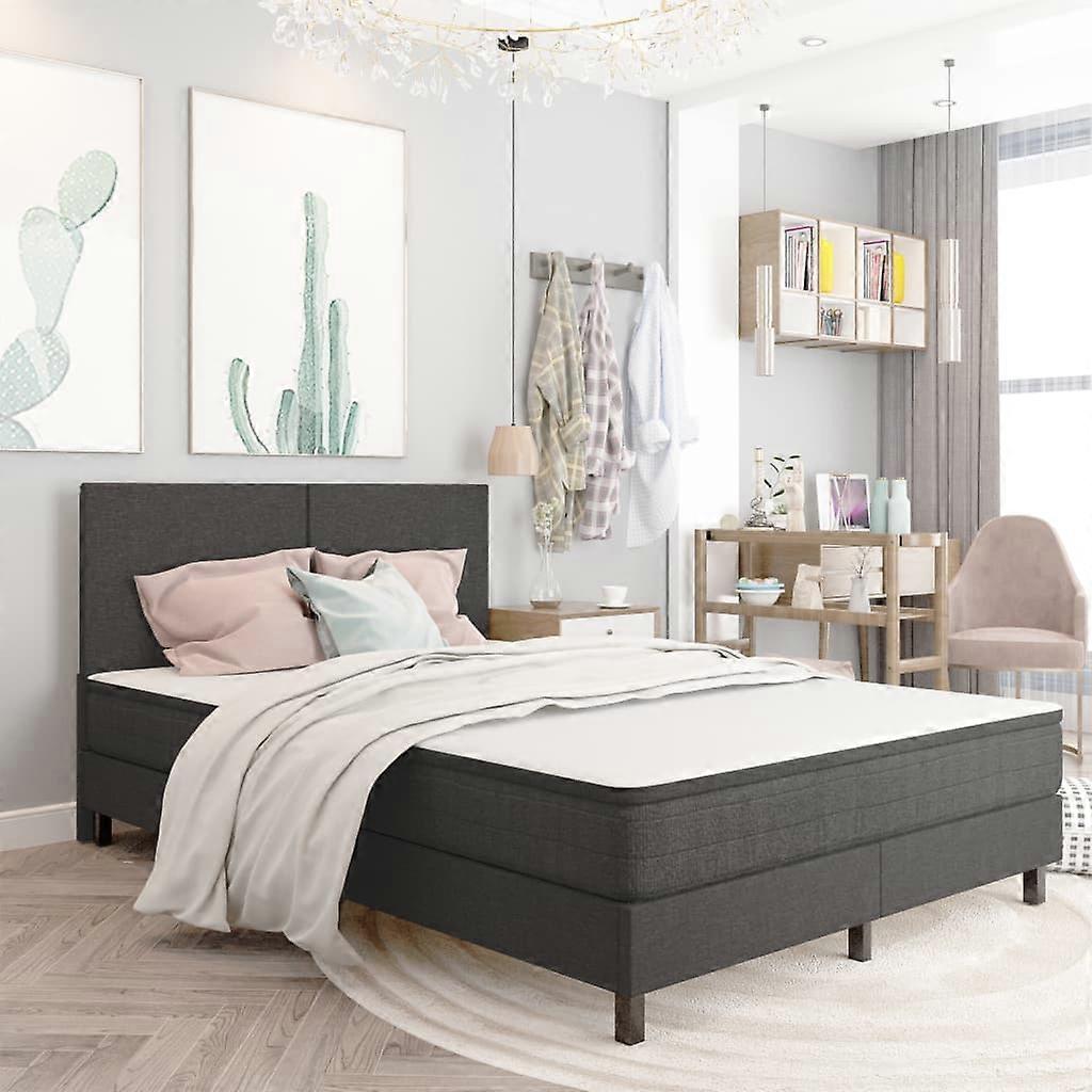 Boxspring-Bettgestell Grau Stoff 160x200 cm