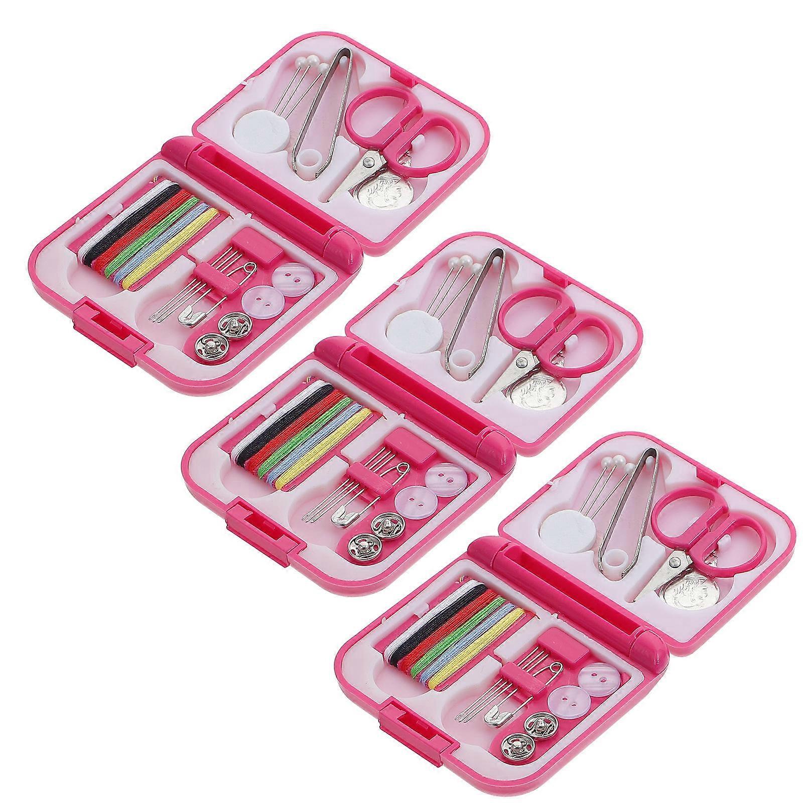 Quilting Kit Needlework Case for Storage 3 Boxes Household Sewing Tools