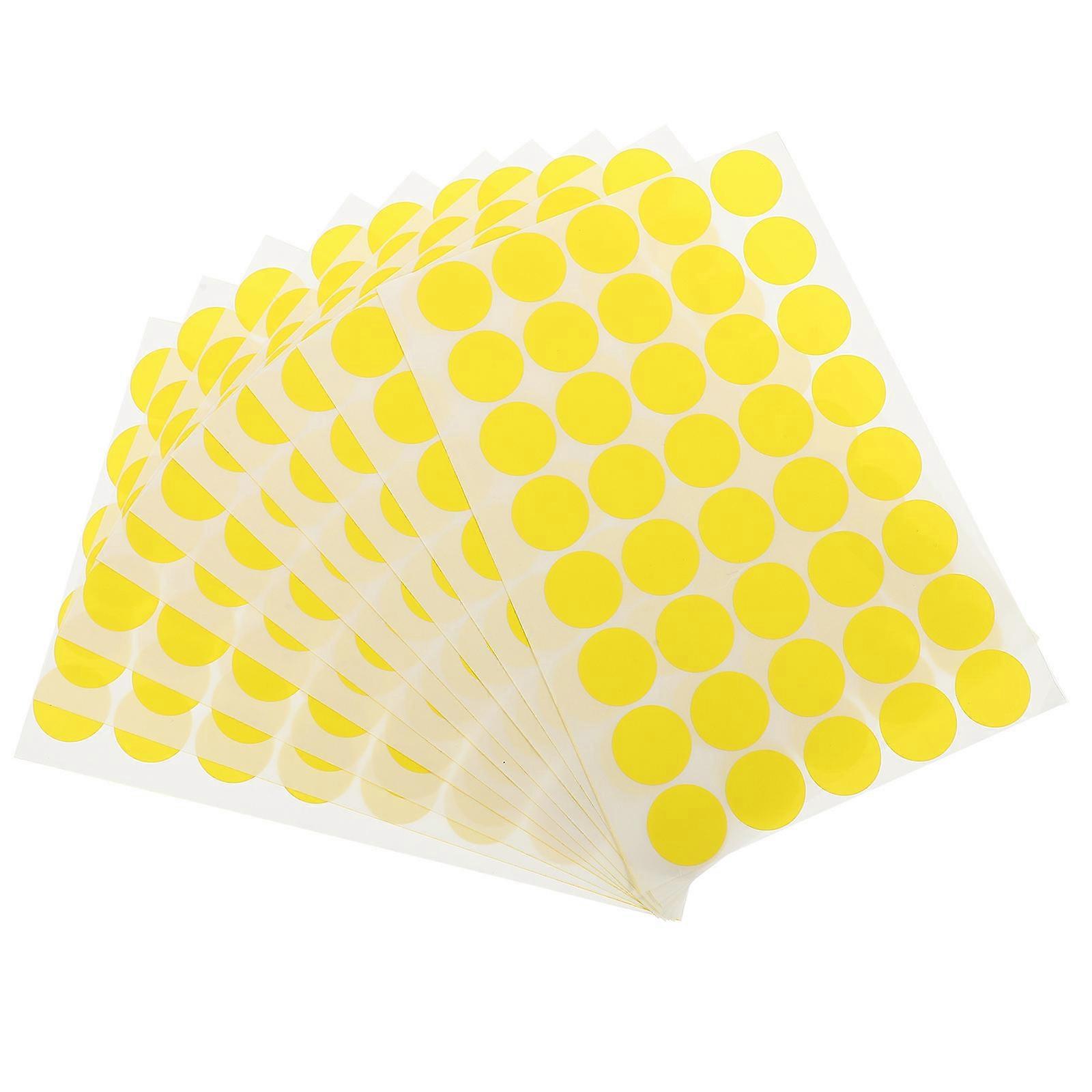 Yellow Circle Stickers Paper Round Stickers for Decoration 10 Sheets