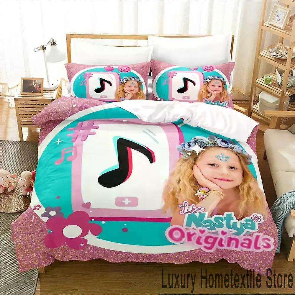 PIN2256 3D Printed Bedding Set Like Nastya, Duvet Cover, Pillowcase, King/Queen Size, for Boys and Adults