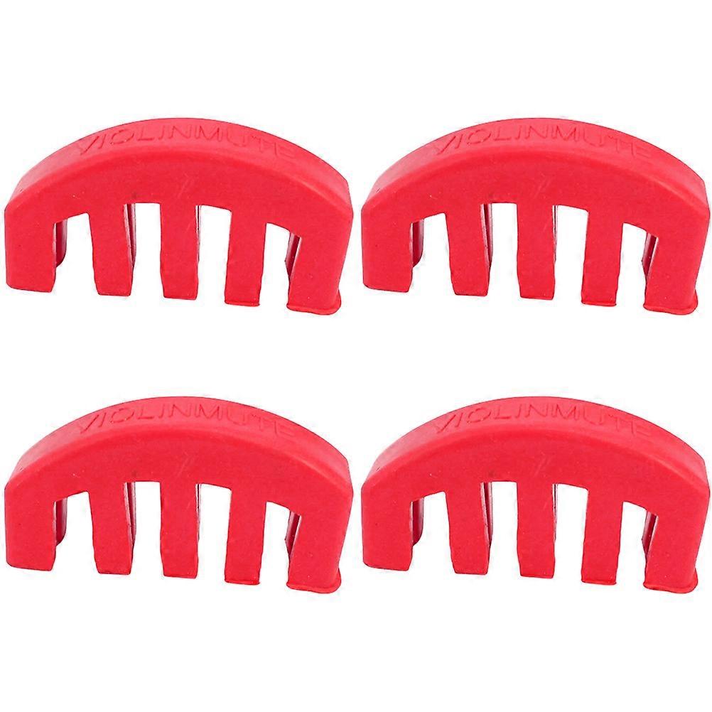 Violin Practice Rubber Mutes for Violin Use 8Pcs Red Durable Set
