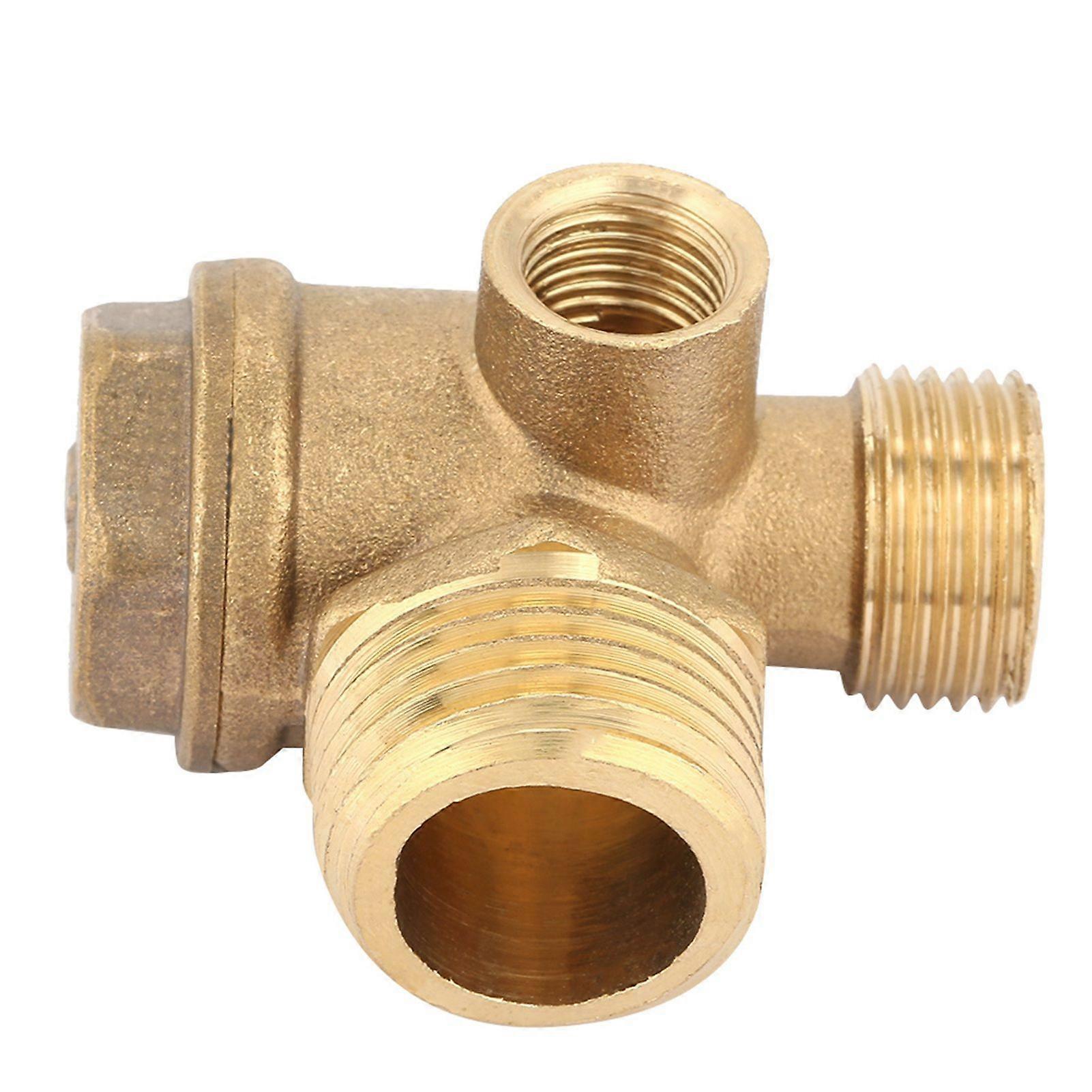 3 Port Brass Air Compressor Male Threaded Check Valve Tube Connector Tool