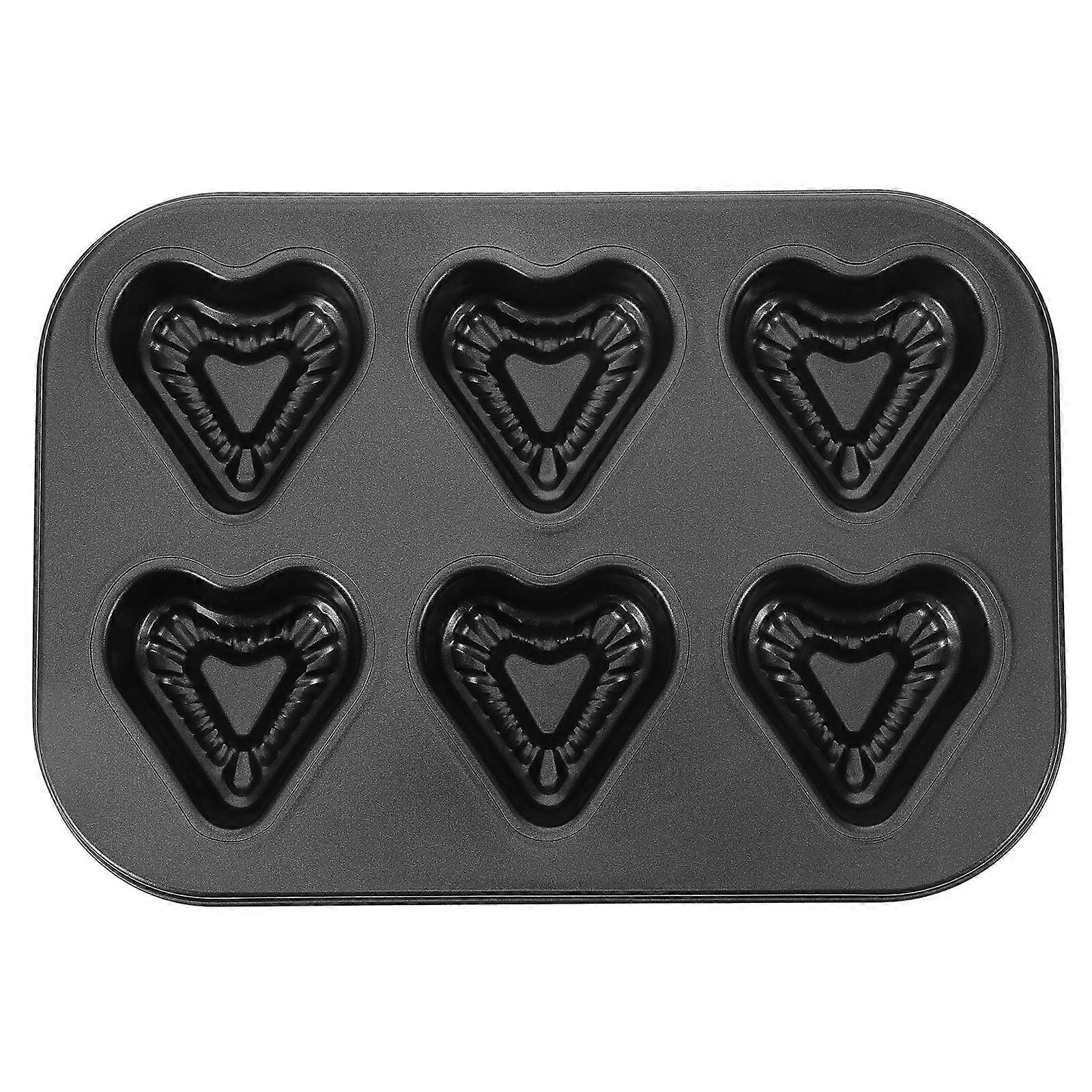 6 Hole Cake Mold Heart Shape Ovenware Baking Pan Baking Tray Baking Tools