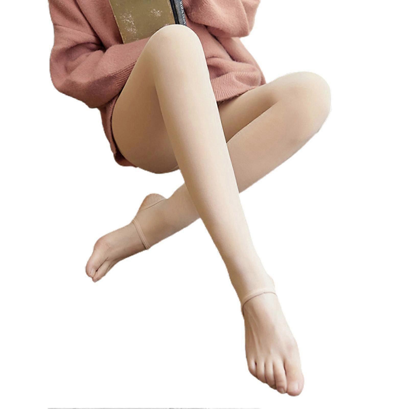 冬季保暖连裤袜天然肤色紧身裤 苗条弹力紧身裤 适合女性户外 新