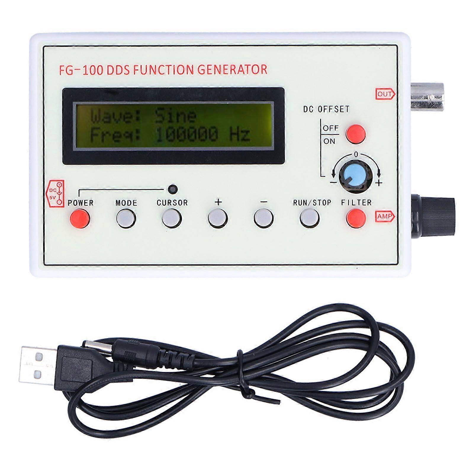 DDS Functional Signal Generator Sine/Square/Sawtooth Triangle Wave FG100 1HZ500KHZ DC 3.510V