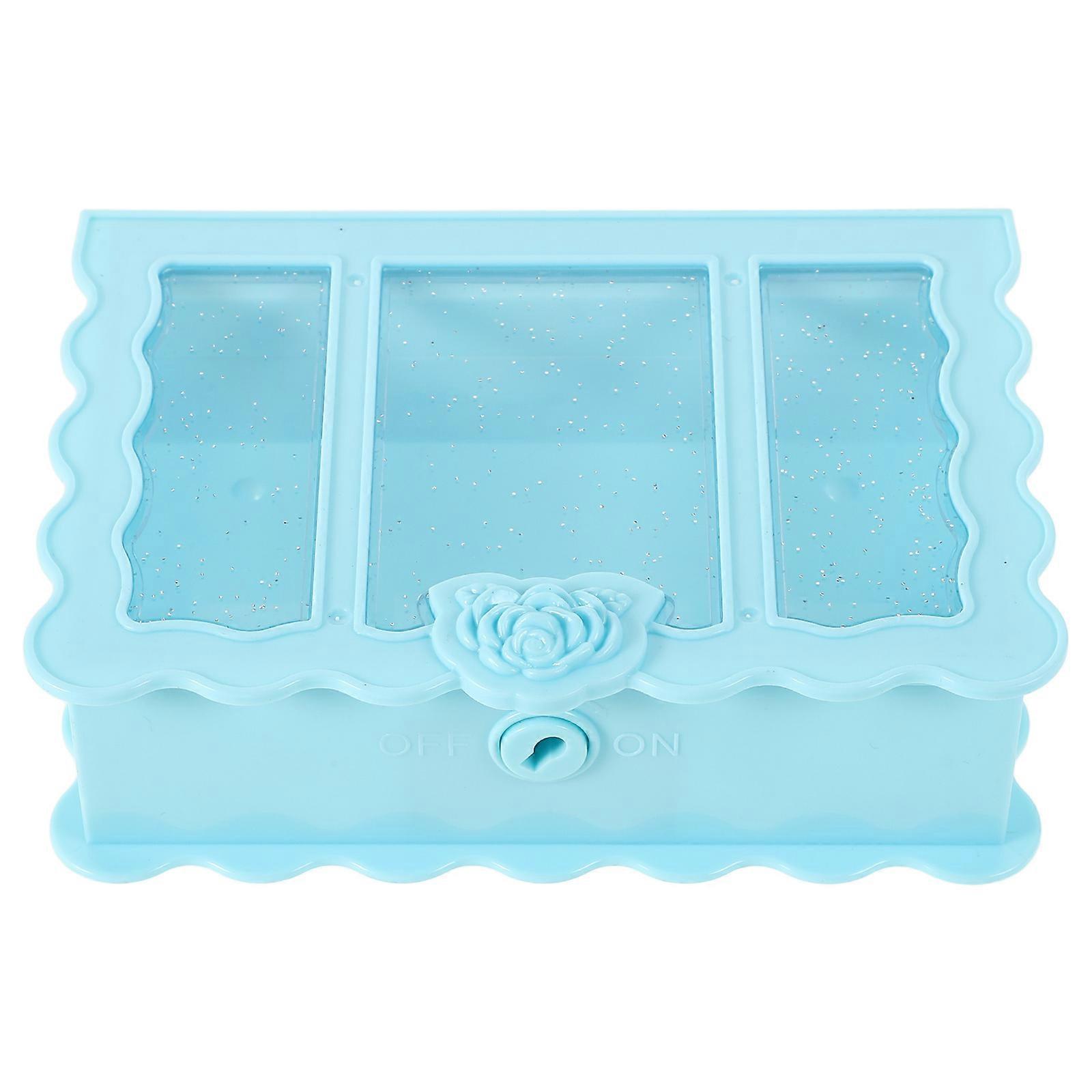 Kids Jewelry Storage Box Book Shape Plastic Decorative 2Pcs Set