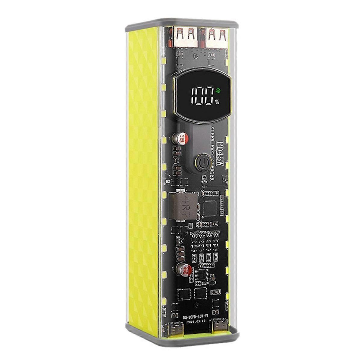 8 Slots 18650 DIY Power Bank Case PD 45W Fast Charging DIY Battery Box Cell Holder Shell No Solderi